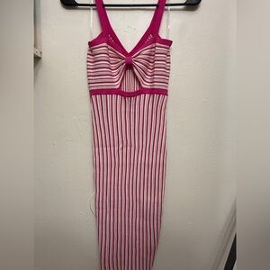 Pink and White Striped Dress